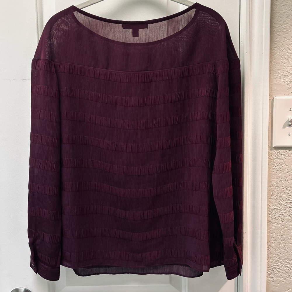 🆕 NWT Banana Republic Petite Dark Plum Lined Blouse